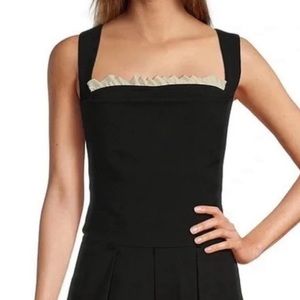 Antonio Melani
x Courtney Grow Anais Sleeveless Ruffle Trim Square Neck Crop Top